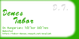 denes tabor business card